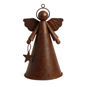 Adornos Navideños de Metal de Lujo con Forma de Ángel Colgante, Decoraciones para Árboles, Figuras Festivas para el Hogar y Fiestas - Product Image 1