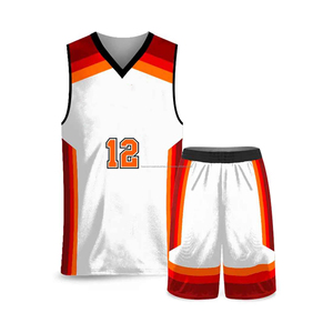 Ensemble d'uniformes de basketball personnalisés pour garçons, maillot sans manches à col en V et short, en polyester à séchage rapide, vêtements de sport d'équipe, vente en gros - Product Image 1