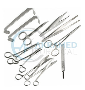 Kit de Cirugía Menor Básico de 11 Piezas, Juego de Instrumentos Quirúrgicos de Acero Inoxidable, Certificado CE ISO, Reutilizable, Manual - Product Image 2