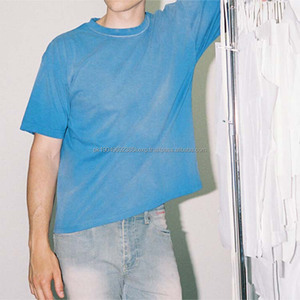 Personalizado 100% algodón Vintage camiseta en blanco hombres piedra lavada de gran tamaño lavado ácido camiseta para hombres - Product Image 3