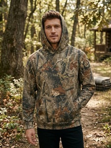 Sudadera con Capucha de Camuflaje para Hombre, Sudadera con Estampado de Estrellas, con Bolsillo Tipo Canguro y Cordón Ajustable, Informal - Product Image 3