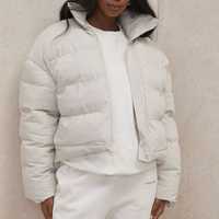 Blouson matelassé à capuche coupe-vent décontracté pour l'hiver, fermeture éclair courte, unisexe, coupe régulière, couleur unie, rembourrage épais en polyester
