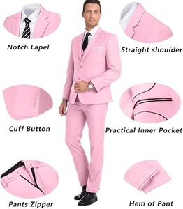 Traje de Novio Moderno, Corte Slim Fit, Pantalón y Chaqueta, Diseño de Lujo - Product Image 3