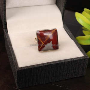 Bague en argent sterling massif 925, bague faite à la main, bague ovale, bague de lunette, cadeau de fête des mères, bijoux Boho - Product Image 1