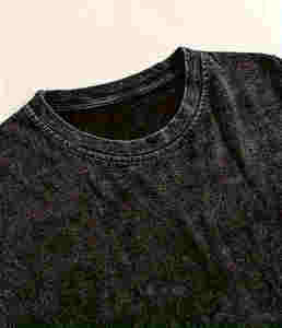 Low Price Streetwear Regular Fit Acid Washed <b>Tshirt</b> for Men Vintage 100% Cotton Knitted Custom 220 Grams - Product Image 2