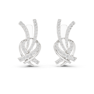 Pendientes de Aro Bali de Plata de Ley 925 con Mosaico de Circonio, Joyería Artesanal de Lujo para Mujer - Product Image 1