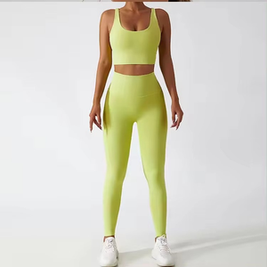 Conjuntos de Yoga para Mujer Tallas Grandes, Sujetadores Deportivos y Leggings, Material Elástico en Cuatro Direcciones de Spandex/Nylon, Ropa Deportiva Ecológica para Yoga - Product Image 1