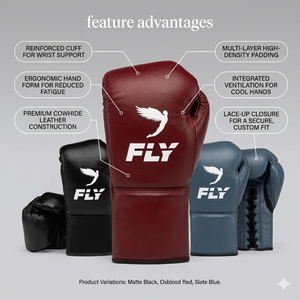 Gants de boxe de luxe professionnels pour la lutte, fabrication OEM personnalisée, cuir rouge, or, blanc, durables, haute performance, pour le sparring - Product Image 5