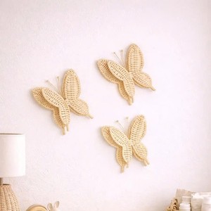 Top Selling Wholesale Handcrafted Rattan Flying Bird <b>Wall</b> Art <b>Hanging</b> Decor Set For Home Hotel <b>Nursery</b> Kids Room Decor - Product Image 1