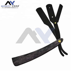 Rasoirs de barbier pliants à lame droite en acier de qualité supérieure, couteau de rasage avec manche en alliage métallique, personnalisable, en acier inoxydable simple - Product Image 5