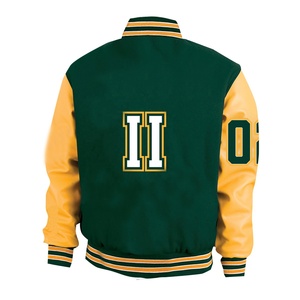 Veste universitaire Letterman personnalisée de haute qualité pour hommes vêtements d'hiver avec corps en laine manches en cuir véritable coupe-vent élégant et intelligent - Product Image 2