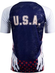 U.S.A. Men's Short Sleeve Soccer Jersey Sublimated Print Moisture Wicking <b>Athletic</b> Fit Crew Neck Football Shirt All Seasons - Product Image 3