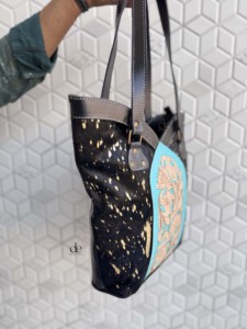 New Designer Women's Cowhide Metallic Leather Tote <b>Bag</b> Luxury Handmade Western Style <b>Shoulder</b> Handbag <b>Large</b> Capacity <b>Bags</b> - Product Image 6