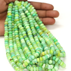 Perles Rondelles d'Opale Verte : Pierres Précieuses Lisses de Qualité AAA (7-9mm, 16 pouces) - Product Image 6