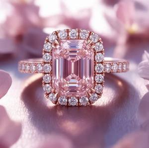 แหวนเพชรมรกตและอัญมณี925สีเงินสเตอลิงสำหรับสุภาพสตรี-หมั้นสุดหรูและเครื่องประดับครบรอบ - Product Image 5