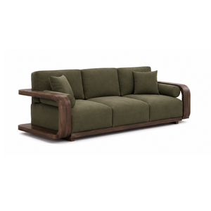 Sofá Contemporáneo de Tres Plazas en Madera de Teca Sólida, Muebles de Salón Tapizados de Primera Calidad para Interiores de Lujo, Hotel, Villa, Apartamento - Product Image 3
