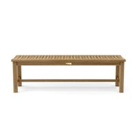Madison 59 Zoll Rückenfreie Gartenbank aus Holz Zeitgenössische Outdoor-Möbel für Terrasse und Garten