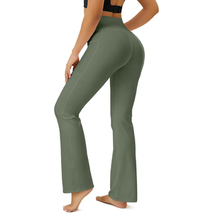 Leggings de yoga pour femmes 100% coton et bambou tricotés durables 300g longueur intégrale taille haute vêtements de sport de haute qualité - Product Image 2