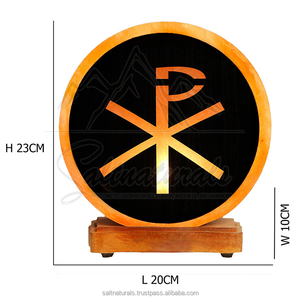 Lampe de sel en cristal naturel fabriquée à la main la mieux notée Signe de Chi Ro de l'Himalaya pour la guérison et la méditation - Product Image 3