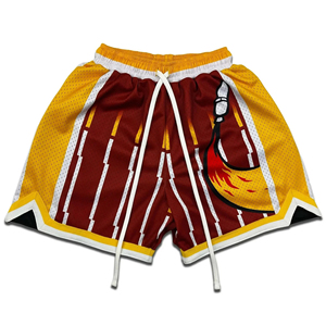 Men's Basketball Shorts Mesh Drawstring Elastic Waist Striped Sublimated Print Breathable Regular Fit All Seasons Adult Sports - Product Image 4