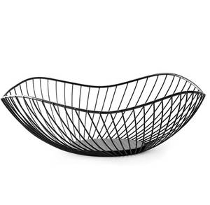 Panier de rangement moderne en fer pour fruits et légumes, support de rangement ovale en métal au design élégant pour la maison - Product Image 1
