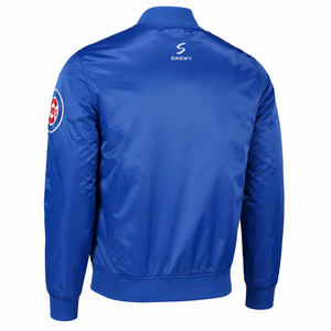 Customizable American Baseball Uniform for Men Winter <b>Fleece</b>-Lined Varsity Jacket Casual Top Silk Zipper Button Embroidered - Product Image 2