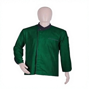 Chaqueta de Chef Unisex de Algodón con Estampado por Transferencia Térmica y Cierre de Botones de Manga Corta, con Detección de Agujas, para Uniforme de Cocina de Restaurante - Product Image 1