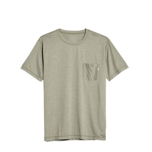 Camiseta Negra de Manga Corta para Hombre con Bolsillo, Corte Regular, Estilo Jersey, Cuello Redondo, Color Sólido - Product Image 4