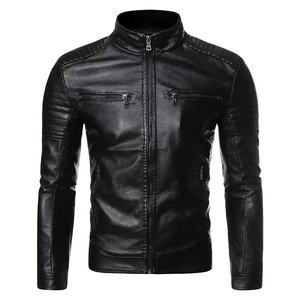 Men's <b>Winter</b> Plus Size Breathable Cow Skin <b>Leather</b> <b>Jacket</b> with Zipper Closure - Product Image 2