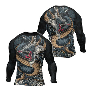 Wholesale Anti-UV <b>Printed</b> Full Sleeve Rash Guards Custom Sublimated Compression Shirts for MMA BJJ & <b>Surf</b> - Product Image 2