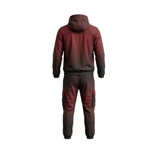Ensemble de survêtement à capuche imprimé par sublimation dégradé rouge, en polaire chaude, coupe-vent athlétique - Product Image 3