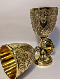 Modern Elegant <b>Goblet</b> Brass Finished Aluminum <b>Wine</b> Glass Polished Handmade Dishwasher Safe for Beer and <b>Wine</b> Serving Barware - Product Image 5