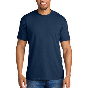 T-shirts pour hommes en coton biologique de bambou à manches courtes, col rond, bleu marine, avec logo imprimé, séchage rapide, respirants, vente en gros sur mesure - Product Image 1