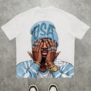 Street-style <b>Rapper</b> Graphic <b>T</b>-<b>Shirt</b> High-quality Digital Print Cotton Oversized Crew Neck Breathable Summer Men's <b>T</b>-<b>shirt</b> - Product Image 3