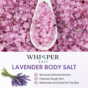 Sel de Bain Cristallisé Naturel de l'Himalaya Parfum Lavande Rose Whisper Salt 100g – Soulagement Musculaire, Pétales Séchés, Sel Granulaire - Product Image 4