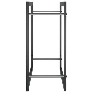 Matt Black Steel Firewood Rack 19.7"x11"x22" for <b>Fireplace</b> Sets & <b>Accessories</b> - Product Image 4