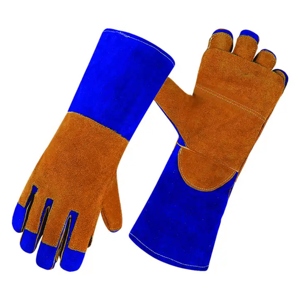 Delantal de Cuero Vacuno de Primera Calidad con Forro Nomex, Protección Resistente para la Palma de la Mano, Guantes de Seguridad para Bomberos y Soldadura - Product Image 6
