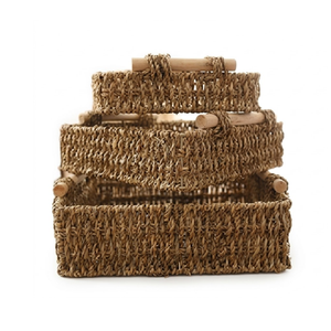 Panier de rangement fonctionnel en jonc de mer naturel pour l'organisation de l'entrée et le point de dépôt des clés - Product Image 1