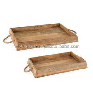 Juego de Bandejas de Servicio Impermeables Hechas a Mano de Bambú Natural para Servicio de Alimentos - Product Image 3