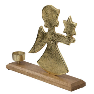 Porte-bougie en métal en forme d'ange avec étoile pour bougie chauffe-plat de Noël - Product Image 2