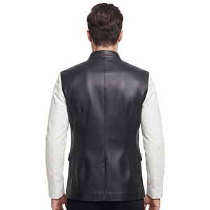 Men's Genuine Cowhide <b>Leather</b> <b>Blazer</b> Custom Design Men's Fashion <b>Leather</b> <b>Blazer</b> OEM Men's <b>Leather</b> <b>Blazer</b> - Product Image 2