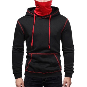 Hoodies Ninja en Sherpa épais et respirant avec poches personnalisées, masque facial intégré, en polaire duveteuse à manches raglan, vente en gros - Product Image 4