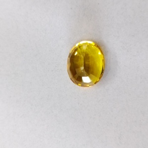 Zafiro amarillo cultivado en laboratorio, piedra preciosa suelta de alta calidad, forma ovalada, claridad brillante, piedra facetada para la fabricación de joyas. - Product Image 4