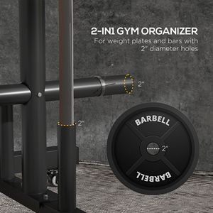"Adjustable Foldable Fitness Equipment Weight <b>Plate</b> <b>Rack</b> for 2 Inch <b>Plates</b> 440lbs Capacity with Wheels & Clamps" - Product Image 4