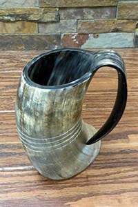 Mug à boire Viking personnalisé en corne de buffle naturelle de haute qualité, artisanal, design religieux Feng Shui - Product Image 4