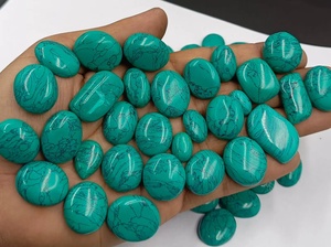 Turquesa Verde Natural Cabujón Piedra Preciosa Suelta al por Mayor Pulida Corte Ovalado con Efecto de Juego de Color para Joyería 2 KG Tamaño Libre - Product Image 6