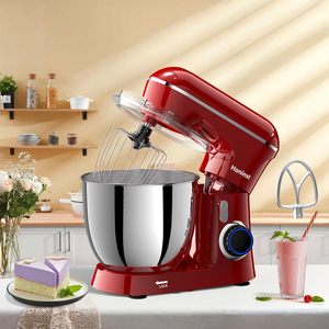 เครื่องผสมอาหารแบบตั้งโต๊ะขนาด 6.5QT 10 สปีด พร้อมหัวตีแบบปรับเอียงได้ หัวตีแป้ง หัวตีไข่ และโถสแตนเลสกันน้ำ - Product Image 4