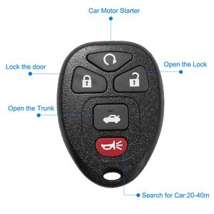 Carcasa de Repuesto para Llave de Coche con Control Remoto y Botones para Chevrolet Malibu 2004-2010, Modelo KOBGT04A - Product Image 2