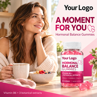 Gummies OEM en gros pour l'équilibre hormonal féminin, soutien du confort menstruel et de l'humeur, vitamine B6, végétaliennes, 60 pièces