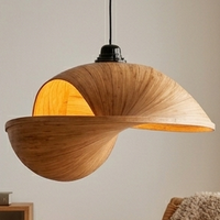 Lampe suspendue artisanale en bambou, forme torsadée, éclairage moderne en osier tressé pour salons de villégiature